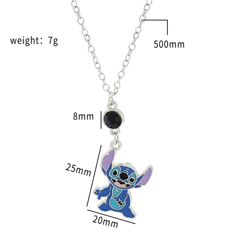 Colar de metal - pingente Lilo e Stitch