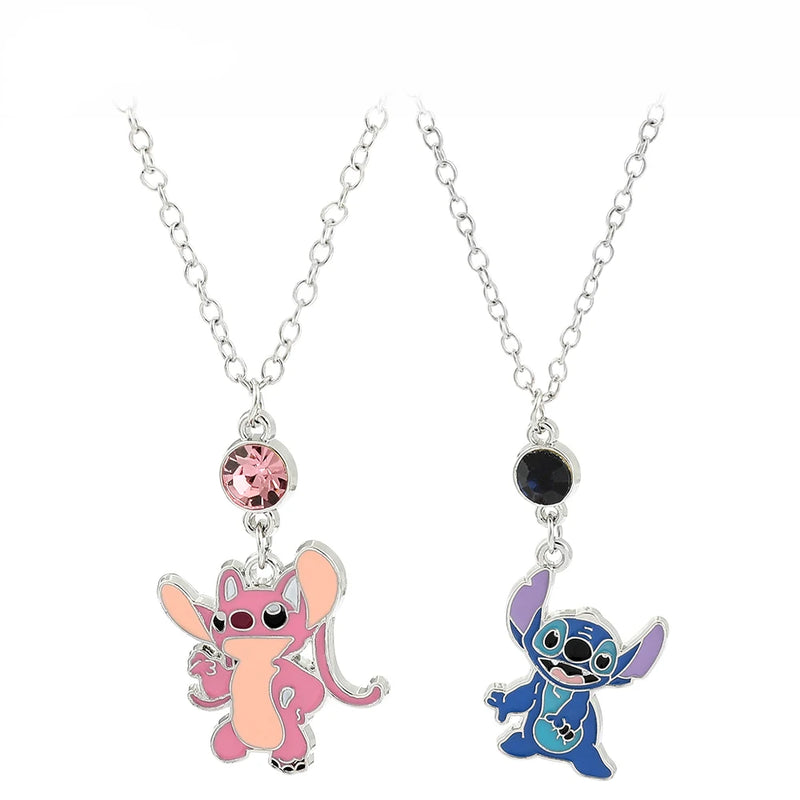 Colar de metal - pingente Lilo e Stitch